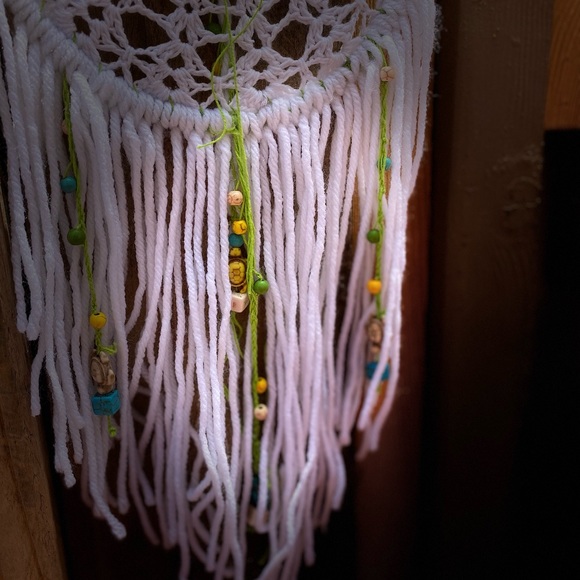 White & lime green sea turtle 5” dream catcher - Picture 7 of 8